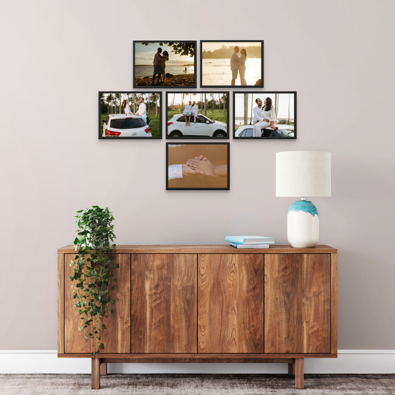 6 Photo Tiles - Customisable Wall Gallery