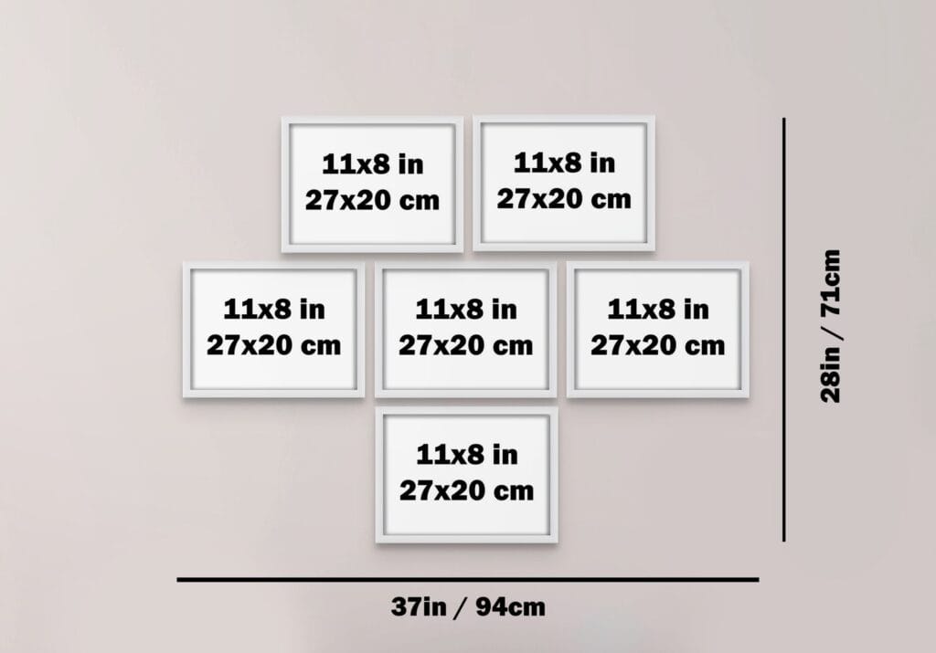 6 Photo Wall tile Layout. Removable, Adhesive, High quality